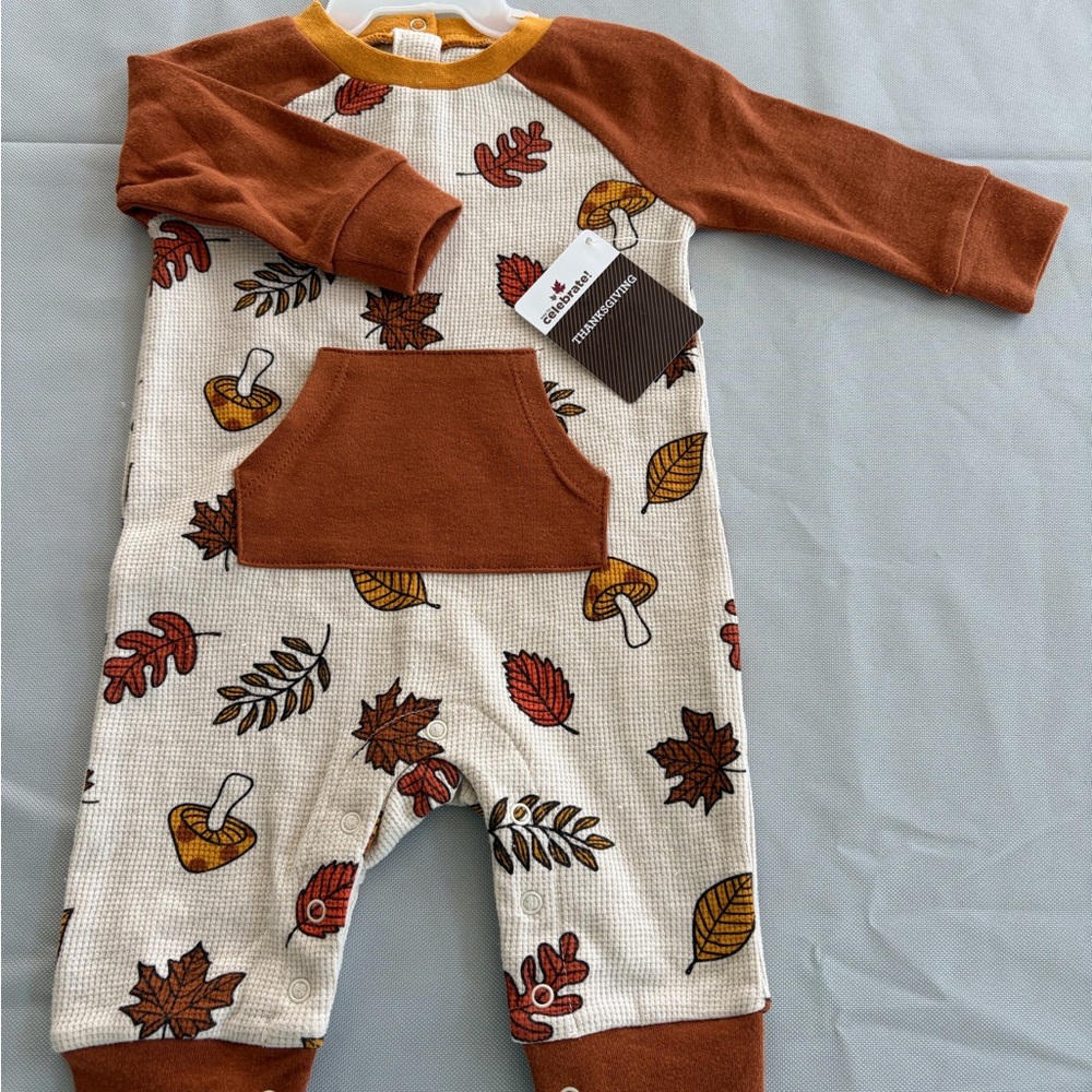 Celebrate It Kids One Piece Footie - Brown and Cream